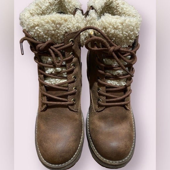 Fergie Shoes - Fergie Brown Sherpa-Lined Ankle Boots Size 6